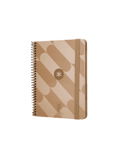 Agenda espiral antartik pattern a6+ 2025 semana vista color rosa nude papel 80gr