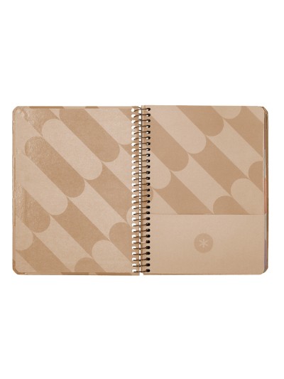 Agenda espiral antartik pattern a6+ 2025 semana vista color rosa nude papel 80gr