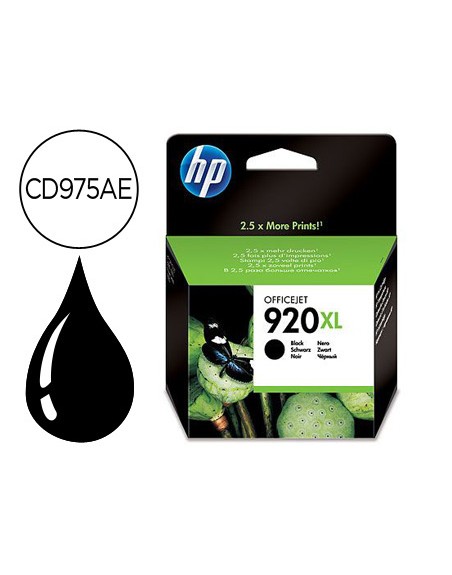 Ink-jet hp 920xl negro 1200pag officejet/920/6500