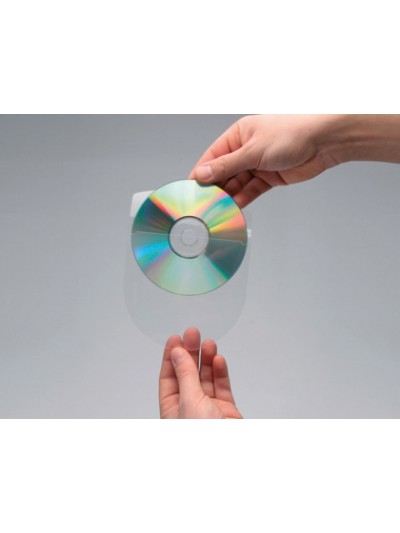 Funda autoadhesiva para cd q-connect con solapa pack de 10 unidades