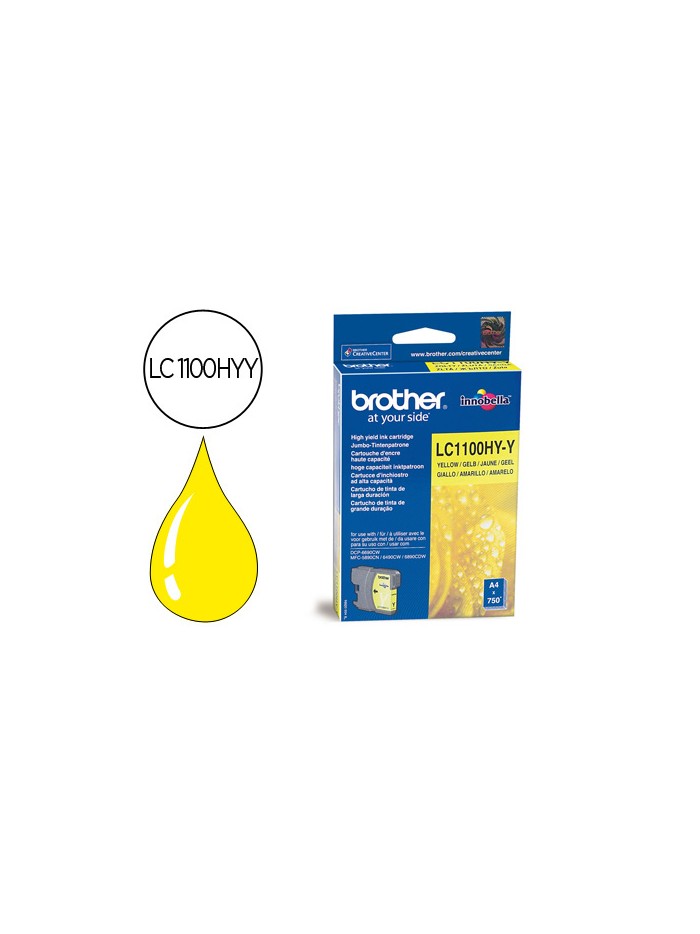 Ink-jet brother lc-1100y amarillo alta capacidad 750 pag Ink-jet brother lc-1100y amarillo alta capacidad 750 pag