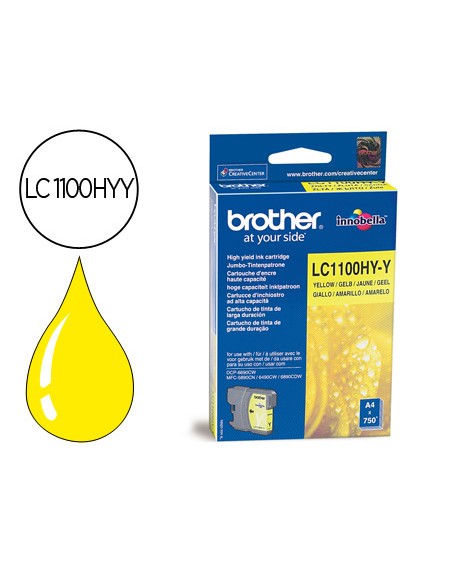 Ink-jet brother lc-1100y amarillo alta capacidad 750 pag