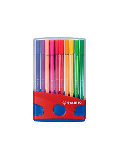 Rotulador stabilo punta de fibra pen 68 color parade estuche de 20 unidades colores surtidos