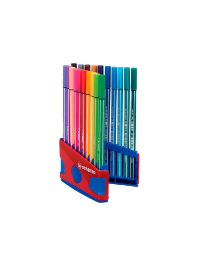 Rotulador stabilo punta de fibra pen 68 color parade estuche de 20 unidades colores surtidos