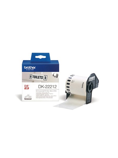 Etiqueta brother dk22212 cinta plastica continua adhesiva blanca 62x15,24 mt