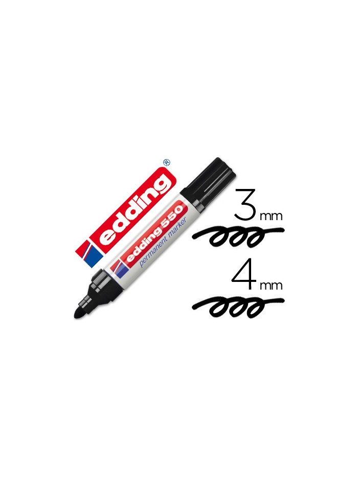 Rotulador edding punta fibra permanente 550 negro n.1 punta redonda recargable Rotulador edding punta fibra permanente 550 negro n.1 punta redonda recargable