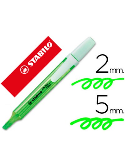 Rotulador stabilo marcador fluorescente swing cool verde