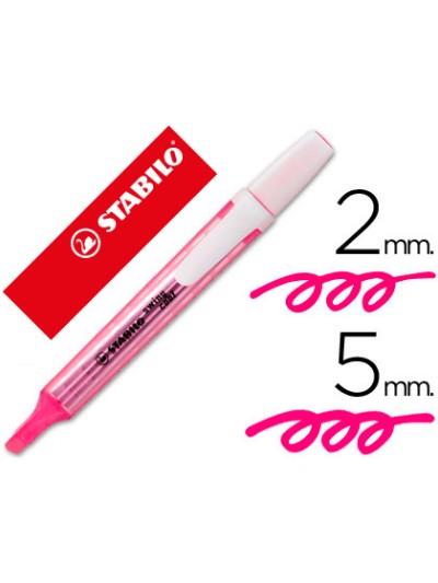 Rotulador stabilo marcador fluorescente swing cool rosa