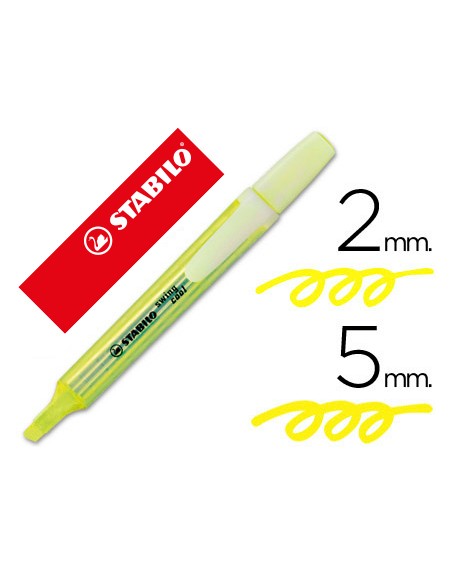 Rotulador stabilo marcador fluorescente swing cool amarillo
