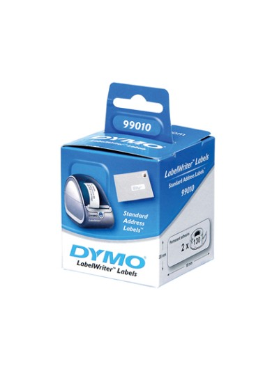Etiqueta adhesiva dymo 99010 -tamaño 89x28 mm para impresora 400 130 etiquetas uso direcciones caja de 2