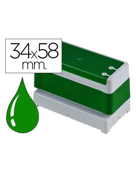 Sello automatico brother 34 mm x 58 mm verde