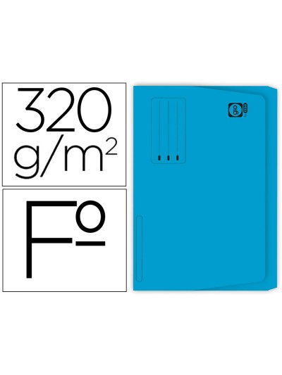 Subcarpeta cartulina gio folio pocket azul con bolsa y solapa320g/m2