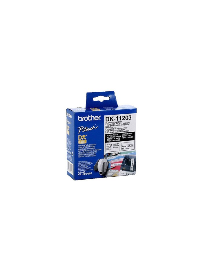 Etiqueta adhesiva brother dk11203 -tamaño 17x87 mm para impresoras de etiquetas ql -300 etiquetas- Etiqueta adhesiva brother dk11203 -tamaño 17x87 mm para impresoras de etiquetas ql -300 etiquetas-