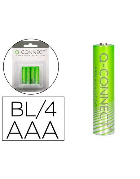Pila q-connect alcalina aaa blister con 4 unidades