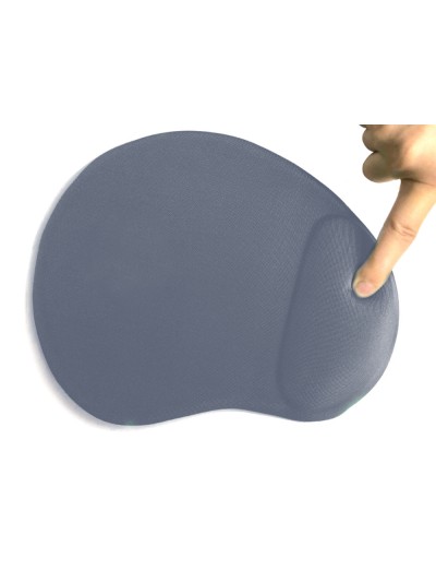 Alfombrilla para raton q-connect con reposamuñecas ergonomica de gel gris oscuro 262x225x25 mm