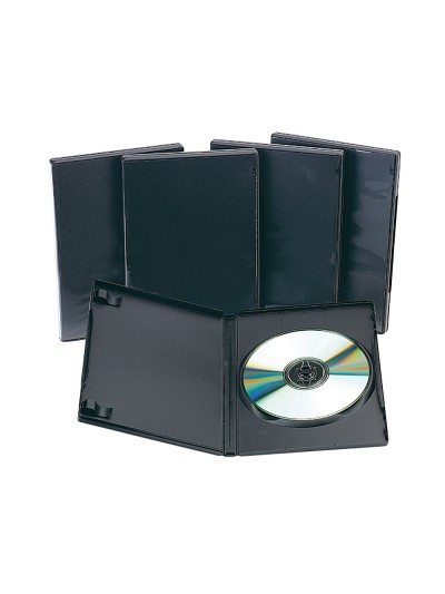 Caja dvd q-connect -con interior negro -pack de 5 unidades