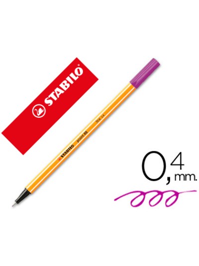 Rotulador stabilo punta de fib ra point 88 violeta punta fina 0,4mm