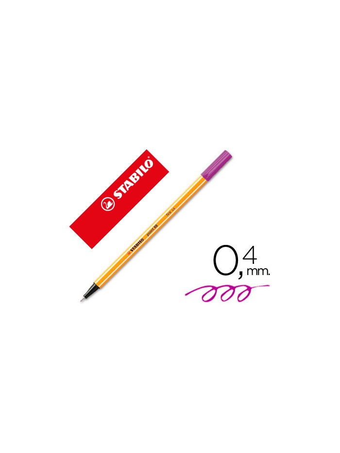 Rotulador stabilo punta de fib ra point 88 violeta punta fina 0,4mm Rotulador stabilo punta de fib ra point 88 violeta punta fina 0,4mm