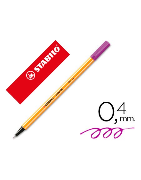 Rotulador stabilo punta de fib ra point 88 violeta punta fina 0,4mm