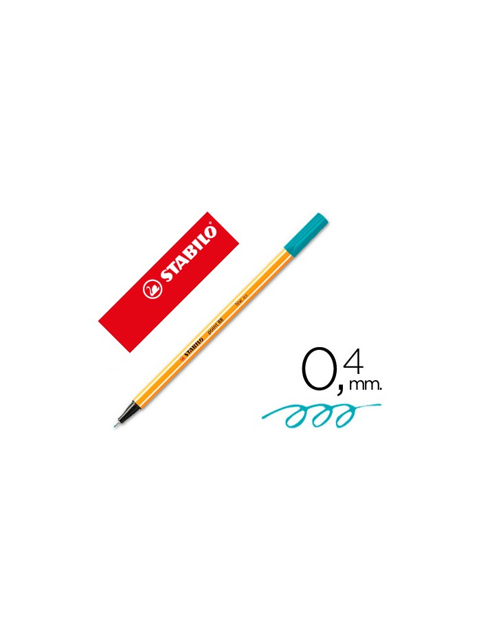 Rotulador stabilo punta de fib ra point 88 azul turquesa punta fina 0,4mm Rotulador stabilo punta de fib ra point 88 azul turquesa punta fina 0,4mm