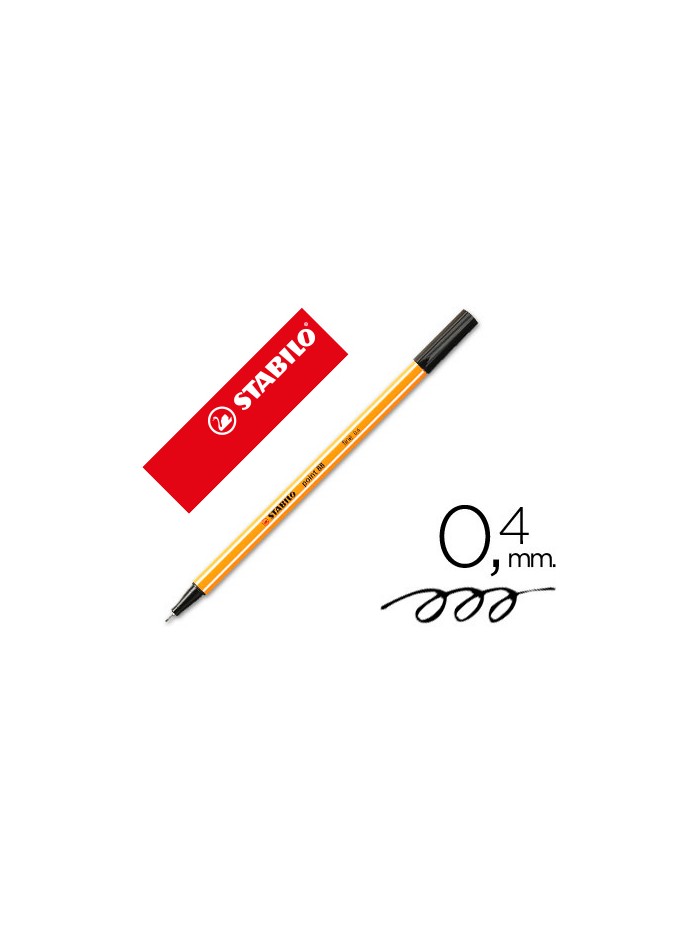 Rotulador stabilo punta de fib ra point 88 negro punta fina 0,4mm Rotulador stabilo punta de fib ra point 88 negro punta fina 0,4mm