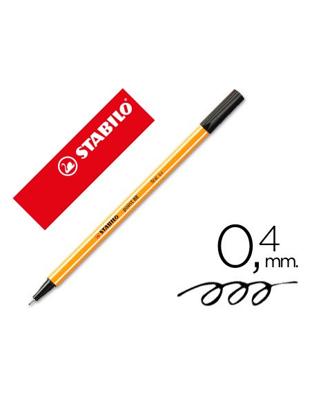 Rotulador stabilo punta de fib ra point 88 negro punta fina 0,4mm