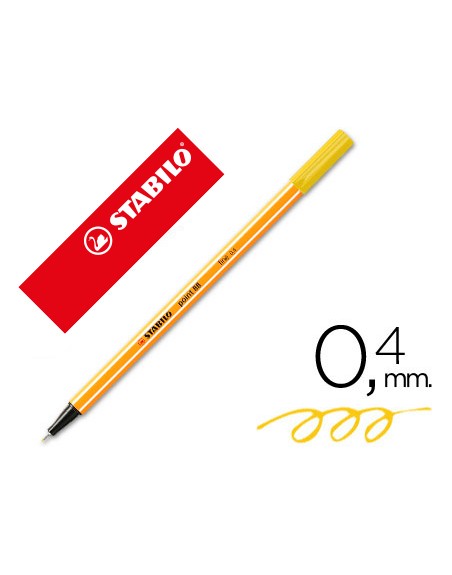 Rotulador stabilo punta de fib ra point 88 amarillo punta fina 0,4mm