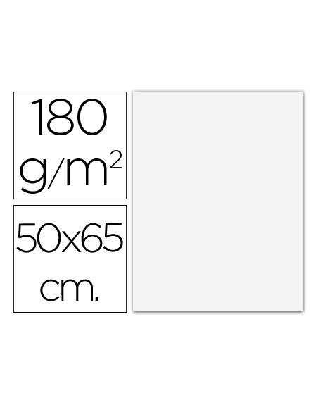 Cartulina guarro extra blanca 50x65 cm 180 gr unidad