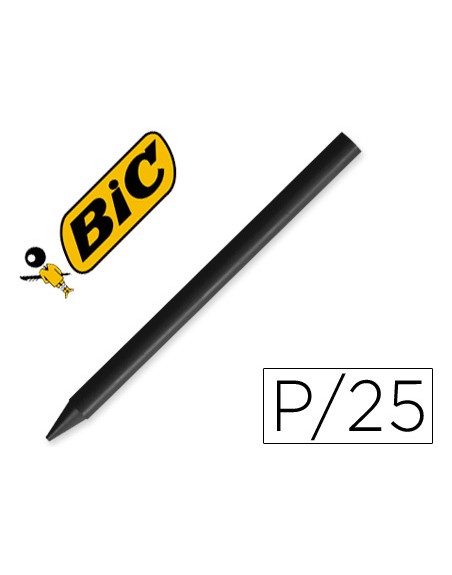 Lapices plastidecor unicolor negro-09 caja con 25 lapices