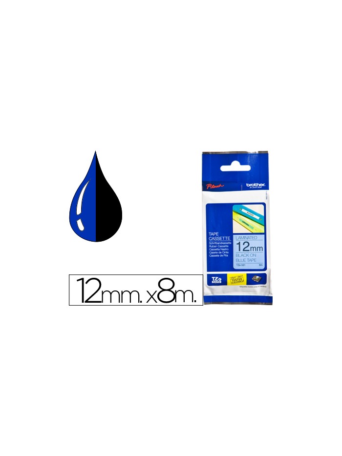 Cinta brother tze531 azul-negro 12mm longitud 8 mt Cinta brother tze531 azul-negro 12mm longitud 8 mt