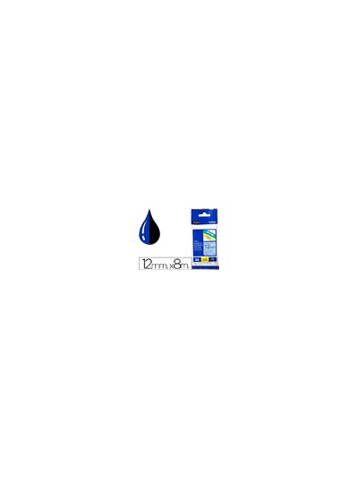 Cinta brother tze531 azul-negro 12mm longitud 8 mt