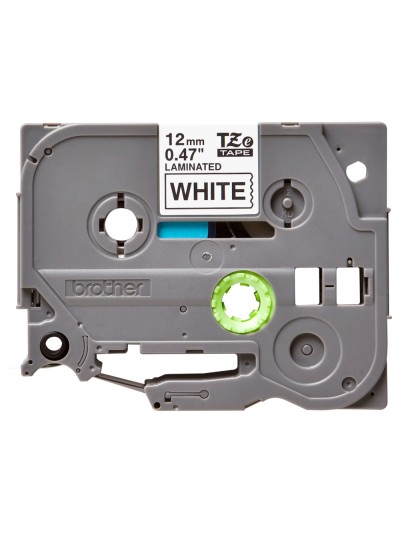 Cinta brother tze-231 blanco-negro 12mm longitud 8 mt