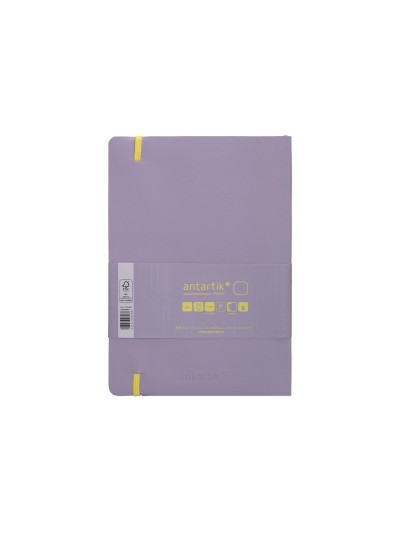 Cuaderno con gomilla antartik notes tapa blanda a5 hojas lisas morado y amarillo 80 hojas 80 gr fsc