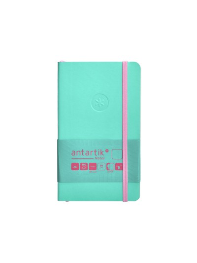 Cuaderno con gomilla antartik notes tapa blanda a6 hojas lisas rosa y turquesa 100 hojas 80 gr fsc