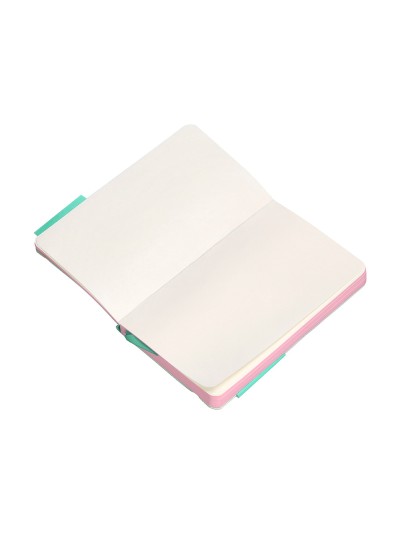 Cuaderno con gomilla antartik notes tapa blanda a6 hojas lisas rosa y turquesa 100 hojas 80 gr fsc