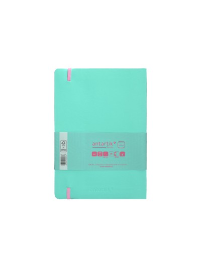 Cuaderno con gomilla antartik notes tapa blanda a5 hojas rayas rosa y turquesa 80 hojas 80 gr fsc