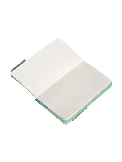 Cuaderno con gomilla antartik notes tapa blanda a6 rayas gris y turquesa 100 hojas 80 gr fsc