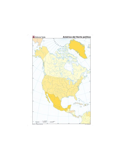 Mapa mudo color din a4 america del norte politico