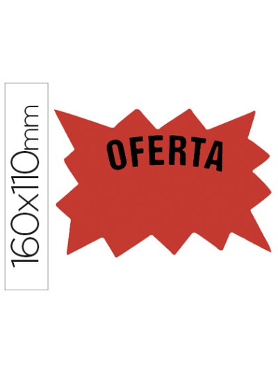 Cartel cartulina etiquetas marcaprecios rojo fluorescente160x110 mm bolsa de 50 etiquetas