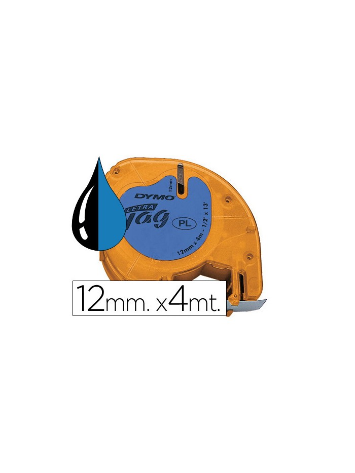 Cinta dymo 12mmx4mt -negro/azul para maquina letratag Cinta dymo 12mmx4mt -negro/azul para maquina letratag
