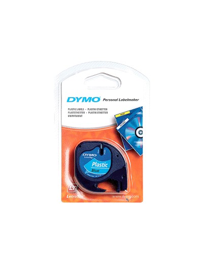 Cinta dymo 12mmx4mt -negro/azul para maquina letratag