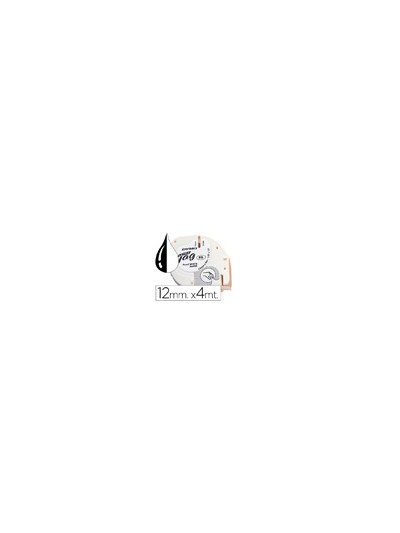 Cinta dymo papel 12mmx4mt negro/blanco para letratag