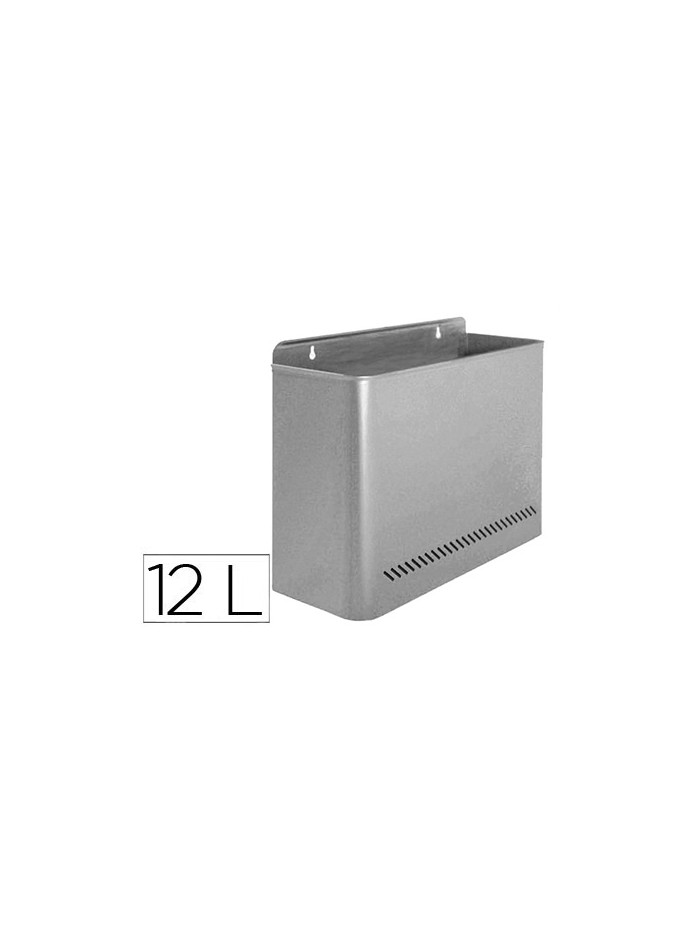 Papelera metalica 99 de pared gris 285x125x325 mm Papelera metalica 99 de pared gris 285x125x325 mm