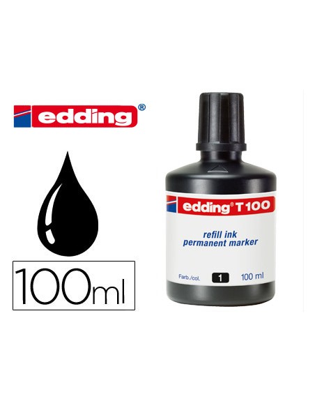 Tinta rotulador edding t-100 negro bote 100 ml