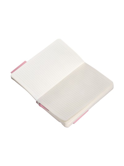Cuaderno con gomilla antartik notes tapa blanda a6 rayas rosa pastel 100 hojas 80 gr fsc