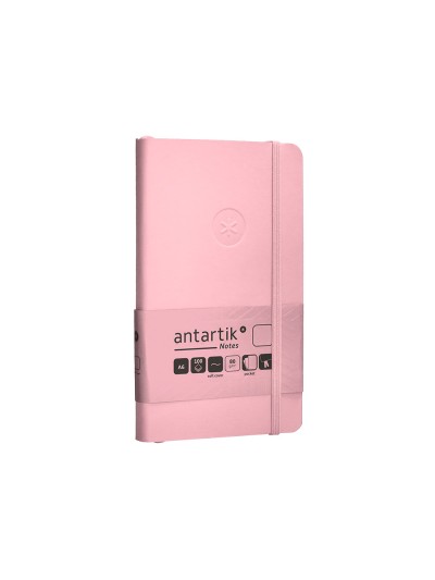Cuaderno con gomilla antartik notes tapa blanda a6 hojas lisas rosa pastel 100 hojas 80 gr fsc