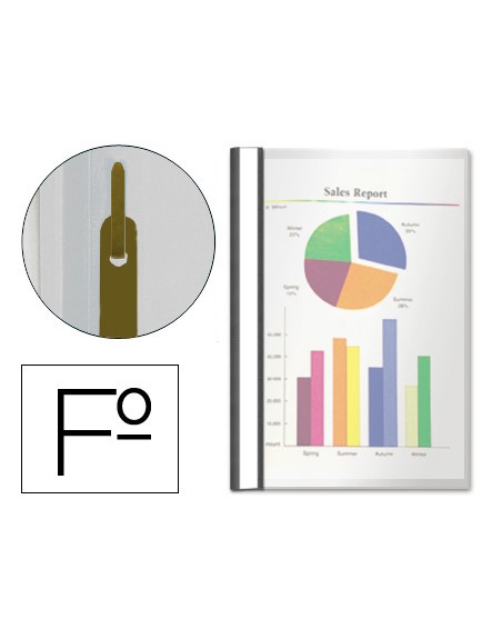 Carpeta dossier fastener plastico esselte folio negra