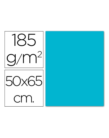 Cartulina guarro azul turquesa 50x65 cm 185 gr