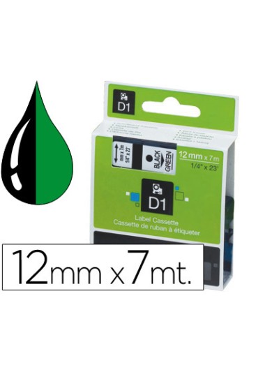 Cinta dymo 1000 negro-verde 12mm x 7mt d1