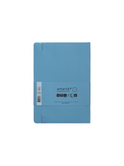 Cuaderno con gomilla antartik notes tapa blanda a5 hojas puntos azul claro 80 hojas 80 gr fsc